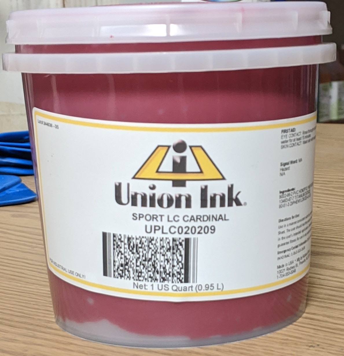 Durable Athletic Ink Union Ink Gray ATHP1500Q Quart Athletic Plastisol 